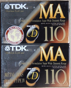TDK MA 110 (1992 рік випуску, Американський ринок) є пошкодження упаковки.