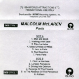 MALCOLM MCLAREN «Paris» PROMO CrO2 Dolby System ℗1994