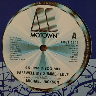 Michael Jackson Farewell my summer love UK first press vinyl
