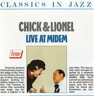 CHICK COREA LIONEL HAMPTON - LIVE AT MIDEM фірм, швейцарія