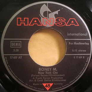 Boney M. – Sunny + New York City 7 inch очень редкая