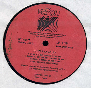 JOHN TRAVOLTA - LP-169 POLAND 1990