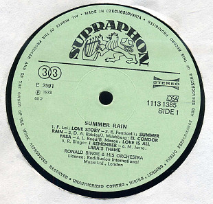 SUMMER RAIN E 2591_92 CZECHOSLOVAKIA 1973