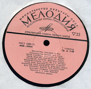 ПОЛНОЧЬ ЗВЕЗДЫ И ВЫ Оркестр под управлением Рея Нобла М60---39991_92 USSR