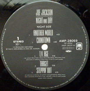 Joe Jackson ‎– Night And Day (made in Japan)