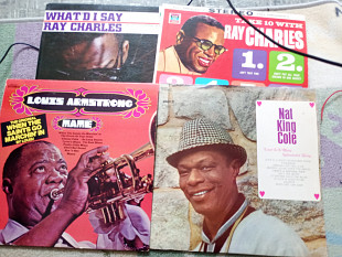 4 lp Ray Charles . ‎Nat King Cole .Louis Armstrong