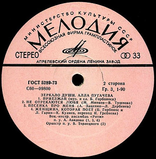 АЛЛА ПУГАЧЕВА «Песни Из Альбома "Зеркало Души"» ℗1977