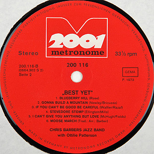 Chris Barber's Jazz Band With Ottilie Patterson – Barber's Best