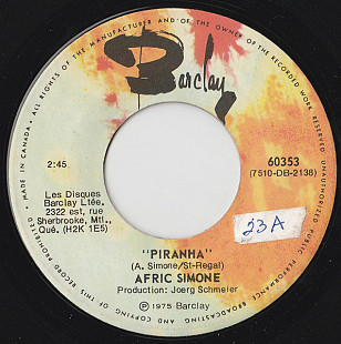 Afric Simone – Ramaya 1975 7 inch single