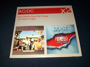 AC/DC "Dirty Deeds Done Dirt Cheap / The Razors Edge" фирменный 2хCD Made In The EU.