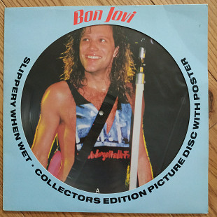 Bon Jovi Slippery When Wet UK first press limited edition picture disc lp vinyl poster