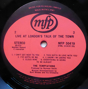 The Temptations – Live At London's Talk Of The Town