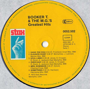 Booker T & The MG's – Greatest Hits Vinyl LP