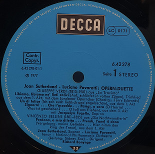 Joan Sutherland, Luciano Pavarotti... – Operatic Duets LP 12" (неродной конверт) (Прайс 49934)