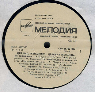 Для Вас женщины - Деловая женщина С60 26763_64 USSR 1980