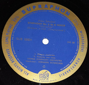 Franz Schubert, Tschechische Philharmonie...(1964) Czechoslovakia EX+ ОБЛОЖКИ НЕТ