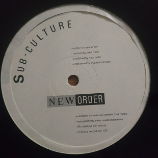 New Order Sub Culture UK first press vinyl