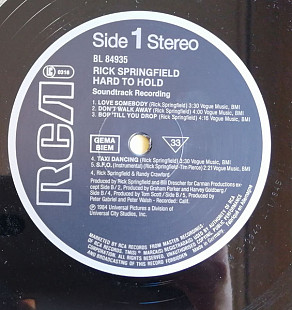 Rick Springfield Hard To Hold