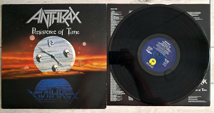 ANTHRAX PERSOSTENCE OF TIME 2 LP ( MEGAFORCE / ISLAND 9967 / 846 480 - 1 304048 A1U/B1U ) 1990 UK