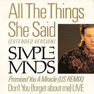Simple Minds - All The Things She Said (Extended Version) (1986) VG+ 12" 45 RPM Single