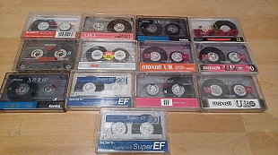Аудиокассеты Maxell, Sony, Konika (лот 13 шт)