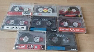 Аудиокассеты Maxell, Sony, Konika (лот 8 шт)