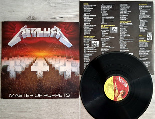 METALLICA MASTER OF PUPPETS ( MUSIC FOR NATION RR 9917 A1/B1 ) UK COVER MFN 60 1986 HOLL