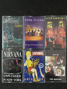 Лот кассет Pink Floyd Nirvana Beatles Offspring Hipocrisy Witchery Moon records