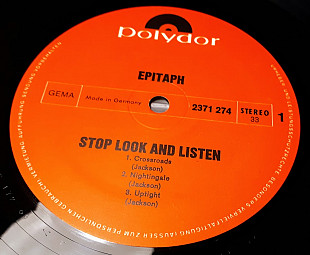 Epitaph "Stop Look And Listen", 1972, Polydor (оriginal 1st press)