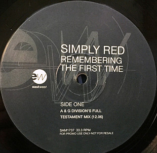 Simply Red - Remembering The First Time (1995) VG+ LP 12" 33 ⅓ RPM Promo