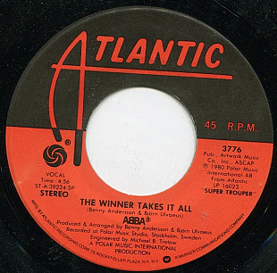 ABBA - The Winner Takes It All (1980) VG+ 7" 45 RPM Single
