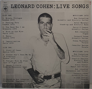 Leonard Cohen – Live Songs LP 12" (Прайс 42590)