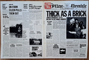 JETHRO TULL THICK AS A BRICK ( GREEN CHRYSALIS CHR 1003 A3U/B2U PORKY / PECKO ) NEWSPAPER COVER 19