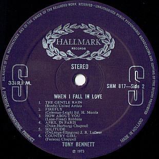 Tony Bennett - When I Fall In Love (1973) NM-
