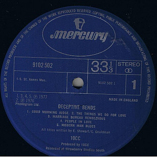 10cc - Deceptive Bends (1977) VG+ Gatefold