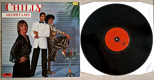 CHILLY ( ITALO DISCO ) SECRET LIES ( POLYDOR 2372 086 S1/S2=2 ) STICKER 1982 GER