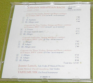 Johann Sebastian Bach - Violin Concertos, BWV 1041 • 1042 • 1043 • 1064 (1995) NM-
