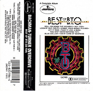 BACHMAN TURNER OVERDRIVE «Best Of B.T.O. (So Far)» Dolby B NR ℗1985