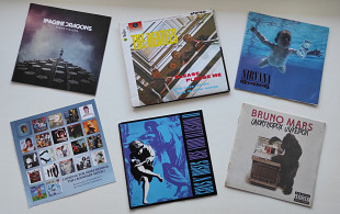 Полиграфия к фирменным CD Imagine Gragons, Guns N'Roses, Nirvana, Beatles Обложки Буклеты